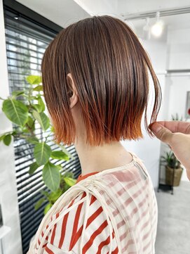 キラ 静岡(KILLA) くびれボブ×オレンジグラデーション