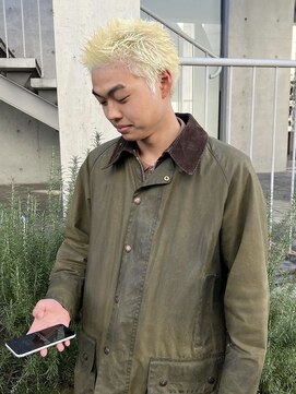 ローウェ オム 立川(LOUWE HOMME) ブリーチショートスパイキーツイストスパイラルパーマ._.