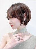 Say.ショートボブレイヤーショートオリーブグレーひし形ショート