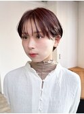 ピンクヘアー小顔くすみベージュ透明感カラー_F0375