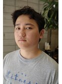 癖毛を活かした 刈り上げなしメンズショート