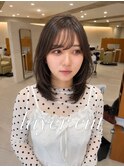 レイヤーカット×ラベンダーブラウン