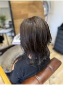レイヤーカット×グレージュ