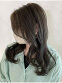大人ガーリー顔周りレイヤーカット×髪質改善ダークアッシュ艶髪