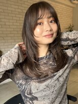 ガーデン オオタカノモリ(garden otakanomori)&nbsp;簡単スタイリング韓国風顔周りレイヤーミディアム×透明感カラー