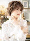 フレンチカジュアル小顔くせ毛風ボブパーマa志木20代30代40代