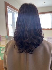 髪質改善/デジタルパーマ/ロング/ブラウンカラー