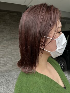 ハイバレーヘアーメゾン(HIGH VALLEY HAIRMAISON) ピンクアッシュほんのりピンク外ハネボブ岡山南中央町