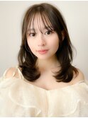 ミディアムヘア暗めカラーグランマッシュデザインカラー