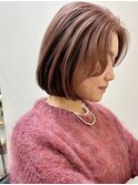 ワンブリーチダブルカラータッセルボブ切りっぱなしボブレイヤー