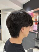 【滝口】ニュアンスパーマ センターパート 刈り上げ無し