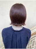 【morio成増/一戸】イヤリングカラーピンク切りっぱなしボブ