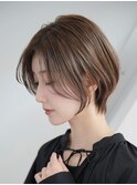 横浜西口切りっぱなしミニボブショートレイヤー前下がり前髪なし