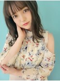 ミディアム ボブ ベージュブラウン