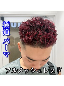 ルースト 心斎橋店(ROOST) レッドフルメッシュ/極道パーマ