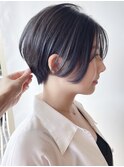 【morio 原宿】黒髪　前髪あり　マッシュショート　耳かけ