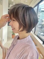 コンティロミー(CONTI ROMMY.) くびれショートマッシュチャコールグレー前髪あり20代~50代