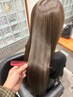 【髪質改善】透明感カラー+髪質改善水素トリートメント　12000円