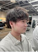 長岡シャドウパーマ緩めスパイラルパーマ波巻きパーマッシュ30代