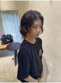 波巻きツイストスパイラル/刈り上げセンターパート/溝の口