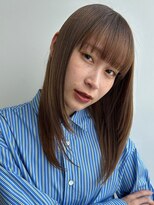 トリッカ シブヤ(TRICCA SHIBUYA)&nbsp;ミディアムストレート/アッシュベージュ/ワンレングス/艶カラー