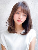 アグノス 青山(Agnos) 薄めバングレイヤーカット♪フリンジウェーブココアブラウン☆