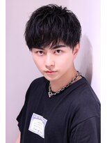 ネイビー(NAVY)&nbsp;カットでキメる ショートマッシュ ソフトツーブロック黒髪爽やか