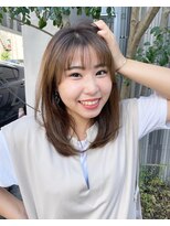 エミュ 天文館店(eMu) オリーブベージュ×ミディアムヘア