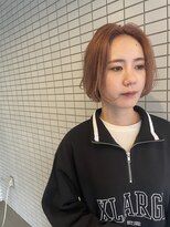ヘアアンドスペース ベロン(hair&space velon) ピンクオレンジボブ