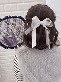 短くてもできる！編み込みハーフアップ＊まゆ