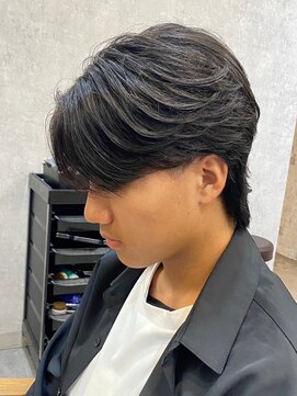 エルマーク 梅田(L-MARK) センターパートニュアンスパーマ韓国カルマパーマコンマヘア