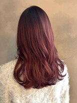 グリンプス 大濠店(Glimpse) 20代30代 ピンクカラー 透明感カラー 艶感 ウェーブ