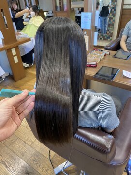 TJ天気予報 1コ 可児店 「ビフォーアフターあり」サラサラロング「縮毛矯正」