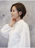 20代30代40代ひし形ショートボブくびれダークブラウン艶髪