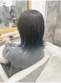 切りっぱなしボブ×エンドカラースカイブルー