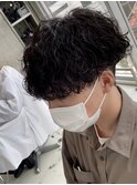 波巻きスパイラルパーマメンズマッシュパーマツイストパーマ