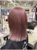 くすみピンクベージュ ダブルカラー ブリーチカラー