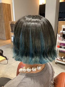 リベア トウキョウ 東大島店(Rever Tokyo) ボブ/ターコイズ/入りと