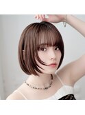 【monde】丸みショート×ナチュラルブラウン