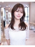 韓国レイヤー顔周りカット透明感カラー髪質改善艶髪シースルー