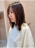 【晴音】ミディアムレイヤー/アッシュブラウン/ミディアム/20代