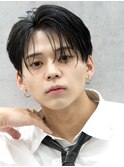 韓国マッシュセンターパートツーブロックフェザーパーマシャドウ