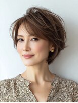 Heart's美人設計と白髪ぼかし専門店 青山表参道店 脱白髪染め/ショートヘア【ハーツ】&nbsp;白髪ぼかし脱白髪染め似合わせショートボブ40代50代60代