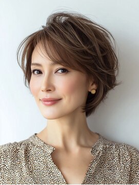 ハーツ 青山表参道店(Heart's) 白髪ぼかし脱白髪染め似合わせショートボブ40代50代60代
