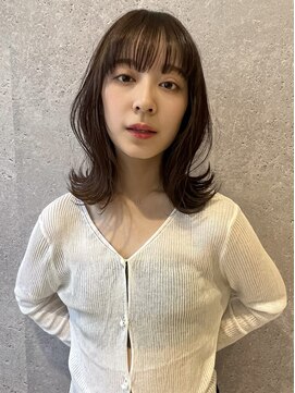 アース 三軒茶屋店(HAIR&MAKE EARTH) 三軒茶屋_レディース_セミロング_くびれ巻き_コテまき_ブラウン