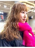 ロングパーマウェーブパーマコテ巻き風パーマゆるめパーマ