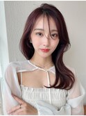 シャギーレイヤー韓国ワンホンヘアシースルーぱっつん前髪