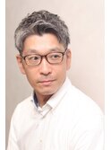 50代アップバングツーブロックビジネスヘア