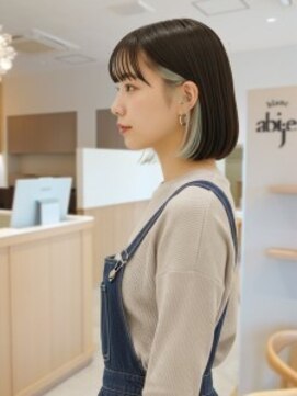 アビエブラン 若江岩田(abije blanc) ブラック×インナーカラー【若江岩田駅】