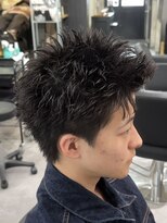 ビカムメンズヘアー 栄店(become men's hair)&nbsp;スパイキーショート短髪無造作ピンパーマアクティブショート